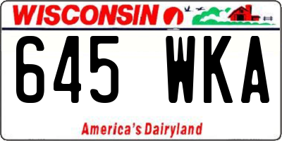 WI license plate 645WKA