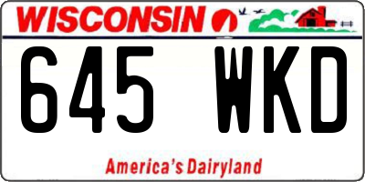 WI license plate 645WKD