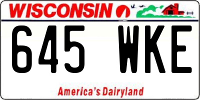 WI license plate 645WKE