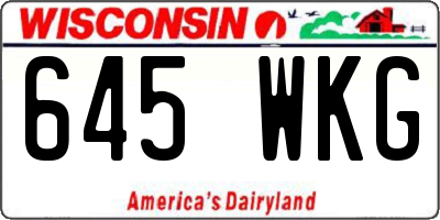 WI license plate 645WKG