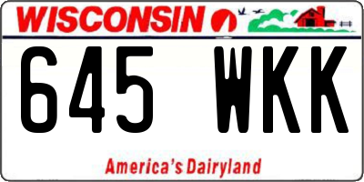 WI license plate 645WKK