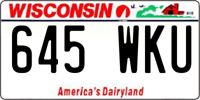WI license plate 645WKU