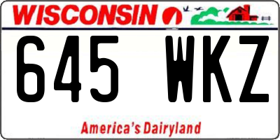 WI license plate 645WKZ