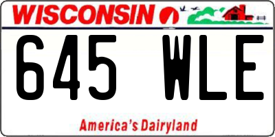 WI license plate 645WLE