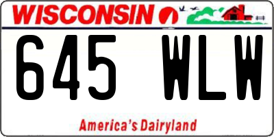 WI license plate 645WLW