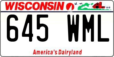 WI license plate 645WML