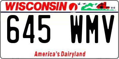 WI license plate 645WMV