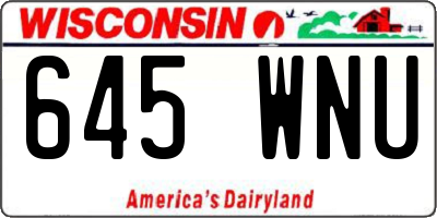 WI license plate 645WNU
