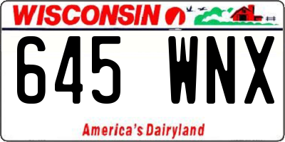 WI license plate 645WNX