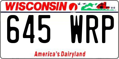 WI license plate 645WRP