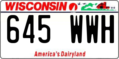 WI license plate 645WWH
