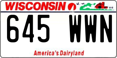 WI license plate 645WWN