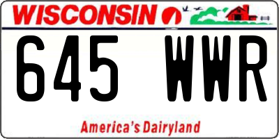 WI license plate 645WWR
