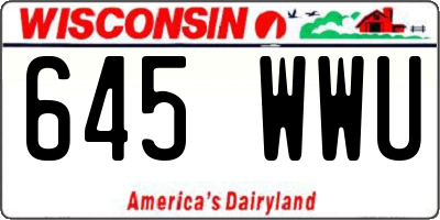 WI license plate 645WWU