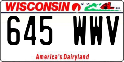 WI license plate 645WWV