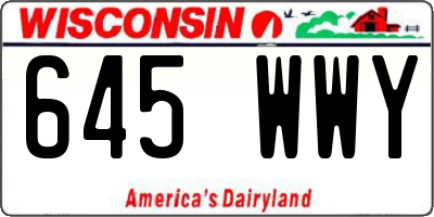 WI license plate 645WWY