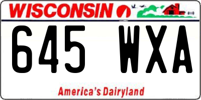 WI license plate 645WXA