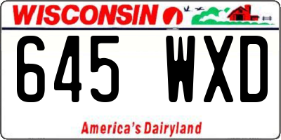 WI license plate 645WXD