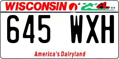WI license plate 645WXH
