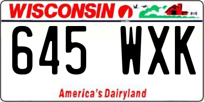 WI license plate 645WXK