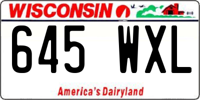 WI license plate 645WXL