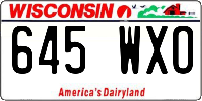 WI license plate 645WXO
