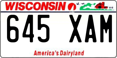 WI license plate 645XAM