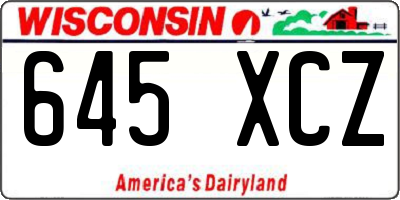 WI license plate 645XCZ