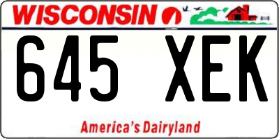 WI license plate 645XEK
