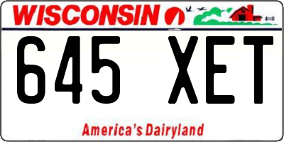 WI license plate 645XET