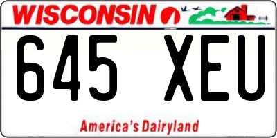 WI license plate 645XEU