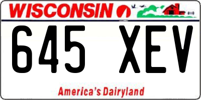 WI license plate 645XEV