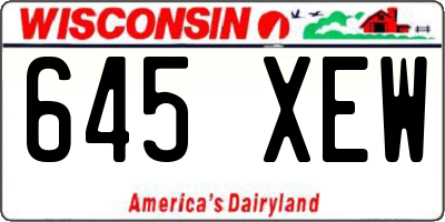 WI license plate 645XEW