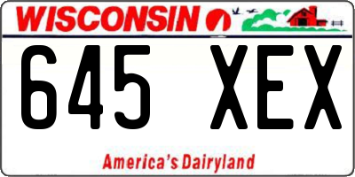 WI license plate 645XEX