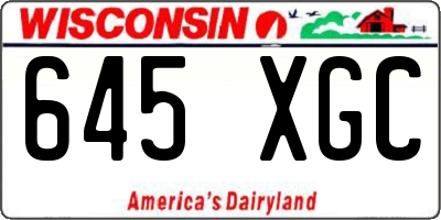 WI license plate 645XGC