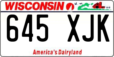WI license plate 645XJK
