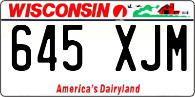 WI license plate 645XJM