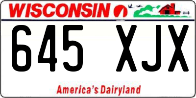 WI license plate 645XJX