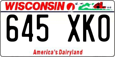 WI license plate 645XKO