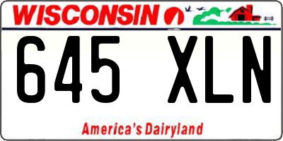 WI license plate 645XLN