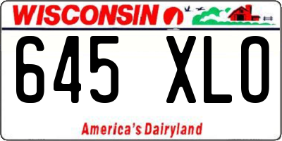 WI license plate 645XLO