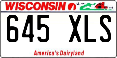 WI license plate 645XLS