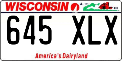 WI license plate 645XLX