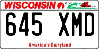 WI license plate 645XMD