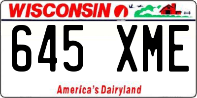 WI license plate 645XME