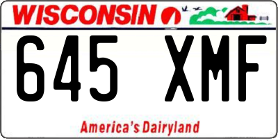 WI license plate 645XMF