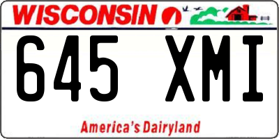 WI license plate 645XMI