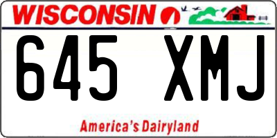 WI license plate 645XMJ