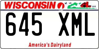 WI license plate 645XML