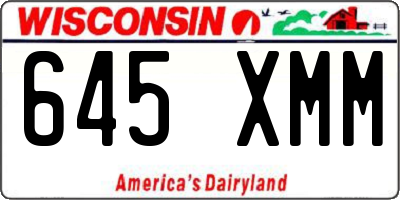 WI license plate 645XMM